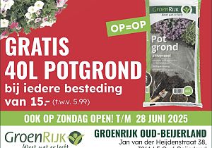 Gratis 40 liter potgrond bij Groenrijk Oud-Beijerland